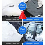 Black Multi-Function Car Windshield Ice Scraper - 4-in-1 Plastic Snow Removal Tool with Funnel Design, Lightweight Portable De-Icer for Winter Driving Safety