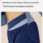 M size Women's 2-Piece Running Yoga Set - Black Colorblock Zip Jacket and Black Faux Two-Layer Leggings, Slim Fit High Stretch Gym Activewear for Fitness and Training
