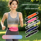 Blue Running Waist Belt - High Stretch Nylon Sports Fanny Pack with Reflective Strips, Lightweight Waterproof Phone Holder for Gym, Jogging and Outdoor Fitness