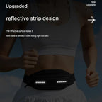 Blue Running Waist Belt - High Stretch Nylon Sports Fanny Pack with Reflective Strips, Lightweight Waterproof Phone Holder for Gym, Jogging and Outdoor Fitness