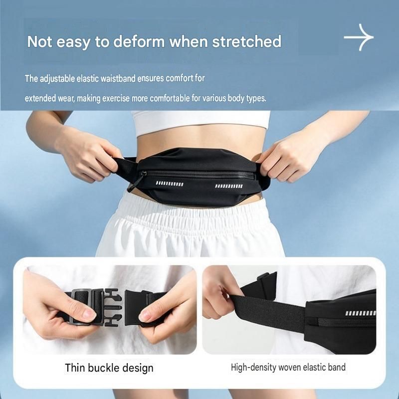 Outdoor Sports Combo Set - Green Microfiber Quick Dry Cooling Towel and Black Lightweight Running Waist Belt with Reflective Strips, Portable Gym Accessories for Fitness and Travel Suitable for sports; keeps hands free and makes wiping away sweat convenie