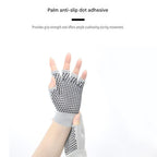 Purple Half Finger Yoga Gloves - Acrylic Knit with Non-Slip Silicone Dots, Breathable & Stretchy for Pilates, Gym, and Fitness Training