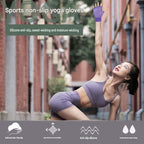 Black Half Finger Yoga Gloves - Acrylic Knit with Non-Slip Silicone Dots, Breathable & Stretchy for Pilates, Gym, and Fitness Training