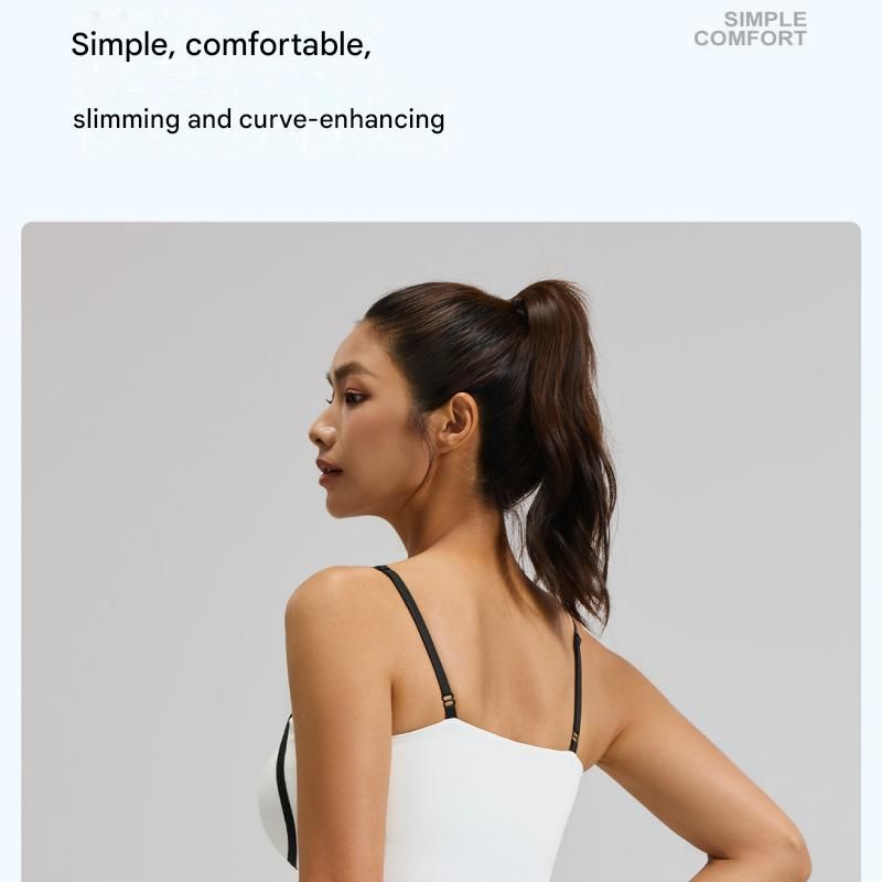 Grey XXL Size Women's Linear Sports Set - Polyester Spandex Blend with Adjustable Straps, Removable Pads and Anti-Exposure Skirt for Yoga, Running and Gym