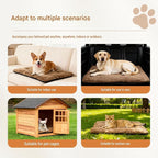 Brown S Size 36x50cm Self Heating Pet Mat - Soft Plush Non-Slip Thermal Bed for Cats and Small Dogs Indoor Crate Car Travel Use