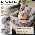 Grey Paw print pattern M Size 55x40cm Car pet bed -Oxford Linen Removable Washable Non-Slip Sofa Bed for Small Dogs Cats Indoor Travel Use