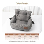 Grey Paw print pattern M Size 55x40cm Car pet bed -Oxford Linen Removable Washable Non-Slip Sofa Bed for Small Dogs Cats Indoor Travel Use