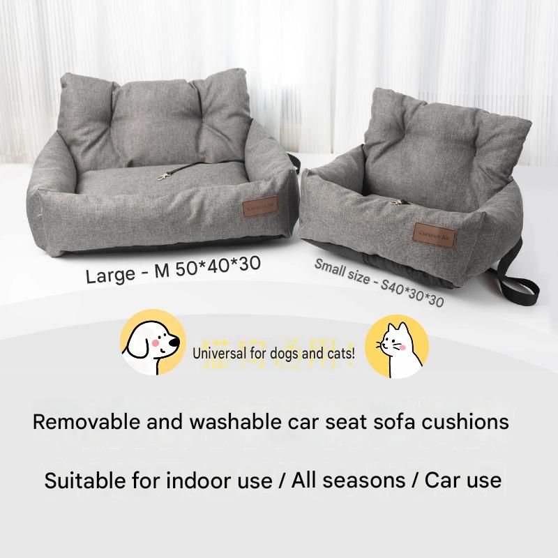 Green M Size 55x40cm Car pet bed -Oxford Linen Removable Washable Non-Slip Sofa Bed for Small Dogs Cats Indoor Travel Use