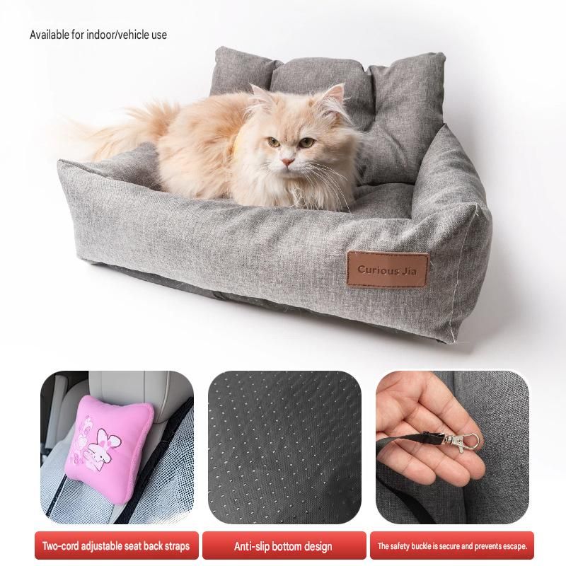 Blue S Size 40x30cm Car pet bed -Oxford Linen Removable Washable Non-Slip Sofa Bed for Small Dogs Cats Indoor Travel Use