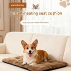 Winter Pet Warmth Bundle - Grey Self Heating Mat 36x50cm & Grey Paw print pattern Pet Car Booster Seat 55x40cm Non-Slip Safe Travel Sofa Bed for Small Dogs Cats Indoor Use