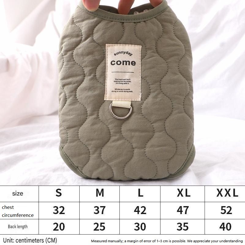 Green XL Size 47x35cm Fleece-lined thickened dog vest - Cotton Fleece Lined Harness Compatible Winter Coat for  Dogs Shed Control Outdoor Walks，Winter Pet Essentials