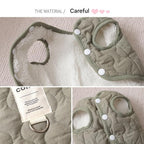 Green XXL Size 52x40cm Fleece-lined thickened dog vest - Cotton Fleece Lined Harness Compatible Winter Coat for  Dogs Shed Control Outdoor Walks，Winter Pet Essentials