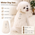 Beige L Size 42x30cm Fleece-lined thickened dog vest - Cotton Fleece Lined Harness Compatible Winter Coat for  Dogs Shed Control Outdoor Walks，Winter Pet Essentials