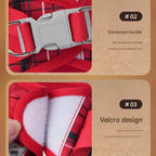 XXS Size Beige Classic Plaid Dog Harness Set- Breathable Mesh Vest and Adjustable Collar,WIith 1.5m Lead for pet, Anti-Pull Design