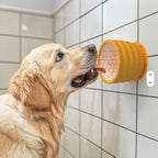 Silicone Slow Feeder Dog Bowl - Yellow 11.9*11.9*9.05cm Anti-Gulp Pet Bowl with Suction Base, Easy Clean Anti-Tip Design for Dogs and Cats