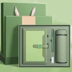 Green A5 Business Notebook Gift Set with Vacuum Flask Pen and 16GB USB Drive Corporate Gift Box