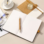 White Eco-Friendly Cork A5 Notebook Gift Set with Matching Pen Business Journal Office Meeting Writing Gift