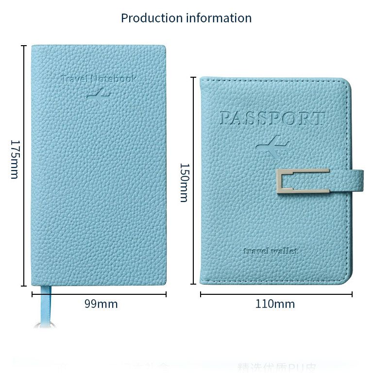 Orange Travel Passport Holder and Notebook Gift Set with Luggage Tag & Metal Pen Business Travel Gift Box