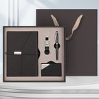 Black Executive A5 Notebook Gift Set with Metal Pen, Business Card Holder and Keychain for Corporate Gifts, Client Appreciation and Office Professionals
