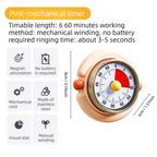 Macaron Pastel Dual-Tip Highlighter & Magnetic Mechanical Timer(Pink) Set - Visual Time Management for Study, Cooking & Productivity