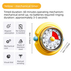 Macaron Pastel Dual-Tip Highlighter & Magnetic Mechanical Timer(Yellow) Set - Visual Time Management for Study, Cooking & Productivity