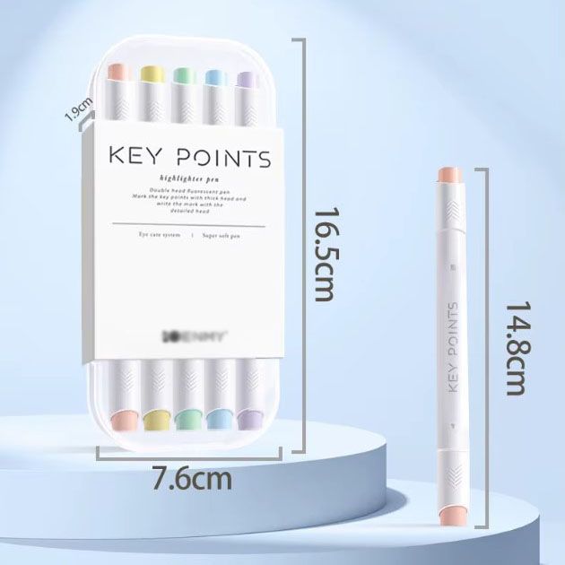 Macaron Pastel Dual-Tip Highlighter & Magnetic Mechanical Timer(Blue) Set - Visual Time Management for Study, Cooking & Productivity