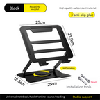 360° Rotating Laptop Stand(Black) & Magnetic Mechanical Timer(Black) Set - Ergonomic Cooling Desk Organizer for Study, Cooking & Productivity