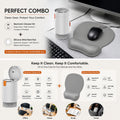 Gray silicone wrist rest with 20-in-1 electronics cleaning kit - portable multi-functional brush set, ergonomic mouse pad, suitable for office and travel.