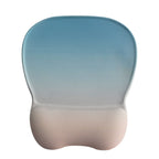 Gradient Light Blue silicone wrist rest with 20-in-1 electronics cleaning kit - portable multi-functional brush set, ergonomic mouse pad, suitable for office and travel.