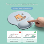 Ergonomic Gel Wrist Support Mouse Pad Cat pattern (I'm ok!)  Soft Silicone Wrist Rest Desk Accessory for Office Home Gaming Comfortable Non Slip Ergonomic Computer Use