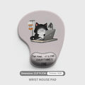 Ergonomic Gel Wrist Support Mouse Pad Cat goes to work pattern  Soft Silicone Wrist Rest Desk Accessory for Office Home Gaming Comfortable Non Slip Ergonomic Computer Use