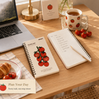 Fruit Series To Do List Notebook (tomatoes) – Spiral Bound Journal with Cute Fruit Cover, 80 Sheets, Portable Planner for Daily Notes, Study, Office and Personal Organisation