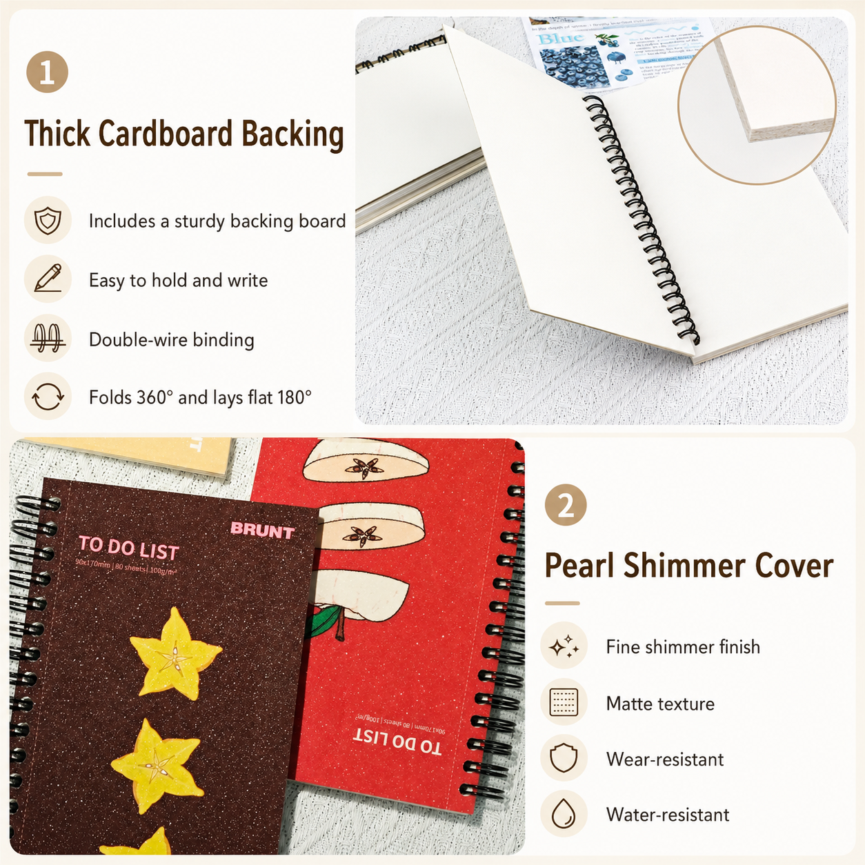 Fruit Series To Do List Notebook (Blueberry) – Spiral Bound Journal with Cute Fruit Cover, 80 Sheets, Portable Planner for Daily Notes, Study, Office and Personal Organisation