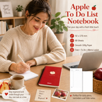 Fruit Series To Do List Notebook (Apple) – Spiral Bound Journal with Cute Fruit Cover, 80 Sheets, Portable Planner for Daily Notes, Study, Office and Personal Organisation