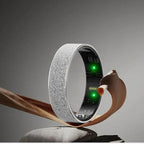 Smart Ring Size 10 (Silver) – Frosted Silver Wellness Tracker with Heart Rate, Blood Oxygen, Sleep, Steps and Mood Monitoring, IP68 Waterproof USB Magnetic Charging Ring