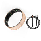 Smart Ring Size 10 (Rose Gold) – Frosted Rose Gold Wellness Tracker with Heart Rate, Blood Oxygen, Sleep, Steps and Mood Monitoring, IP68 Waterproof USB Magnetic Charging Ring