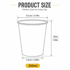 Black 304 Stainless Steel Camping Coffee Cup  with Leather Sleeve – 350ml Portable Outdoor Drinking Cup, Beer Cup, Travel Mug for Camping, Hiking, Picnic and Daily Coffee