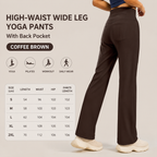 Women's High Waisted Straight Leg Yoga Pants (XXL size) - Coffee Brown, Relaxed Full Length Fit with Rear Waist Pocket for Yoga, Pilates, Walking and Everyday Athleisure