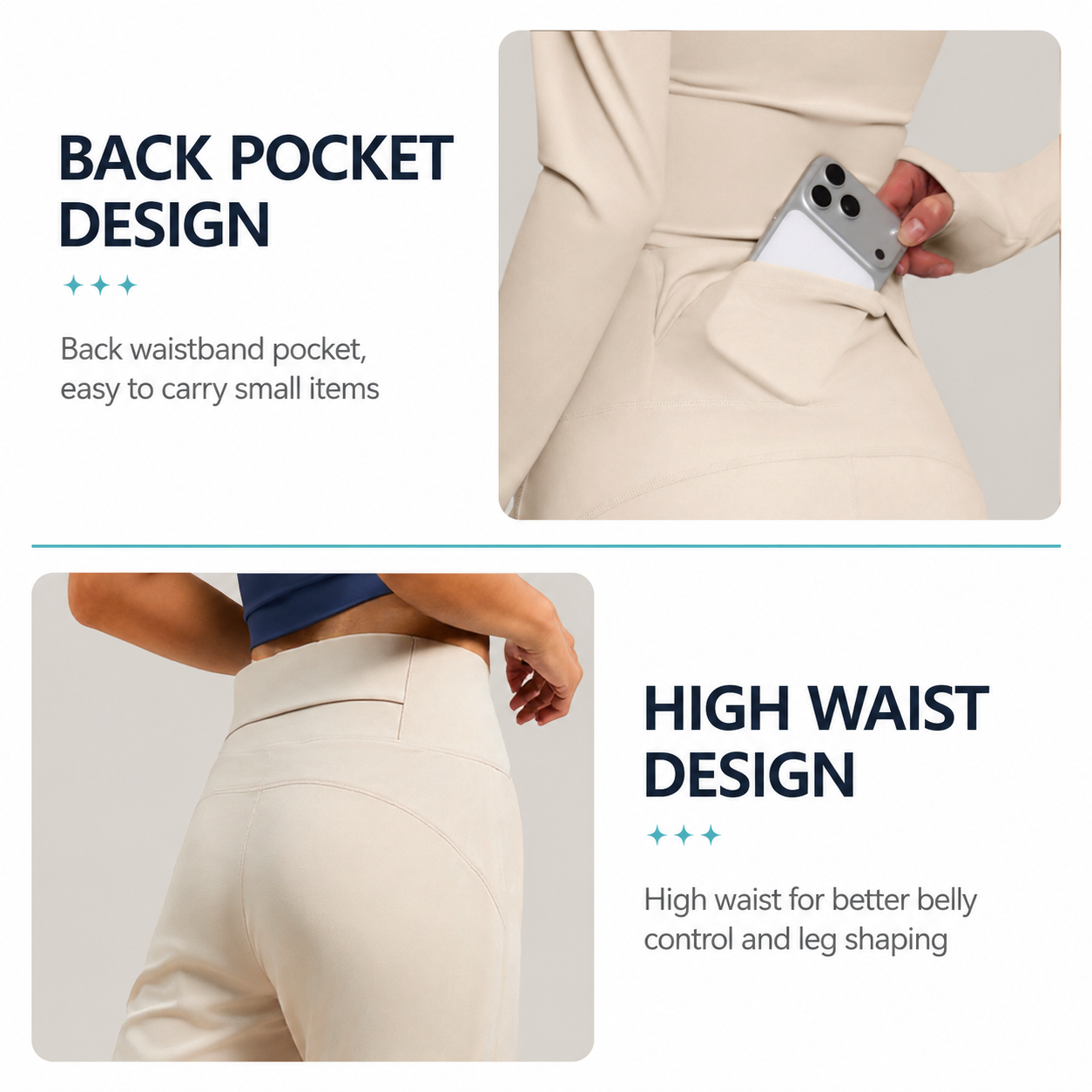 Women's High Waisted Straight Leg Yoga Pants (S size)- White Loose Fit Activewear with Back Waist Pocket for Pilates, Yoga, Gym, Walking and Everyday Lounge Wear