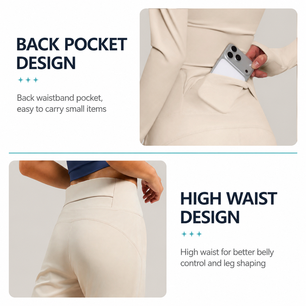 Women's High Waisted Straight Leg Yoga Pants (L size)- White Loose Fit Activewear with Back Waist Pocket for Pilates, Yoga, Gym, Walking and Everyday Lounge Wear