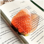 2PCS Cute Strawberry Acrylic Bookmarks Fruit Transparent Reading Bookmarks Aesthetic Page Markers for Book Lovers Students Teachers Reading Gifts
