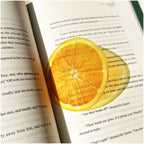 2PCS Cute Oranges Acrylic Bookmarks Fruit Transparent Reading Bookmarks Aesthetic Page Markers for Book Lovers Students Teachers Reading Gifts