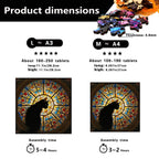 L size Cat Stained Glass Wooden Puzzle Irregular Shaped Jigsaw Puzzle High Difficulty Wooden Brain Teaser Cathedral Black Cat Mosaic Puzzle Gift for Puzzle Lovers Home Decor