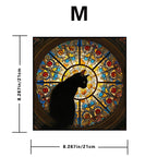 M size Cat Stained Glass Wooden Puzzle Irregular Shaped Jigsaw Puzzle High Difficulty Wooden Brain Teaser Cathedral Black Cat Mosaic Puzzle Gift for Puzzle Lovers Home Decor
