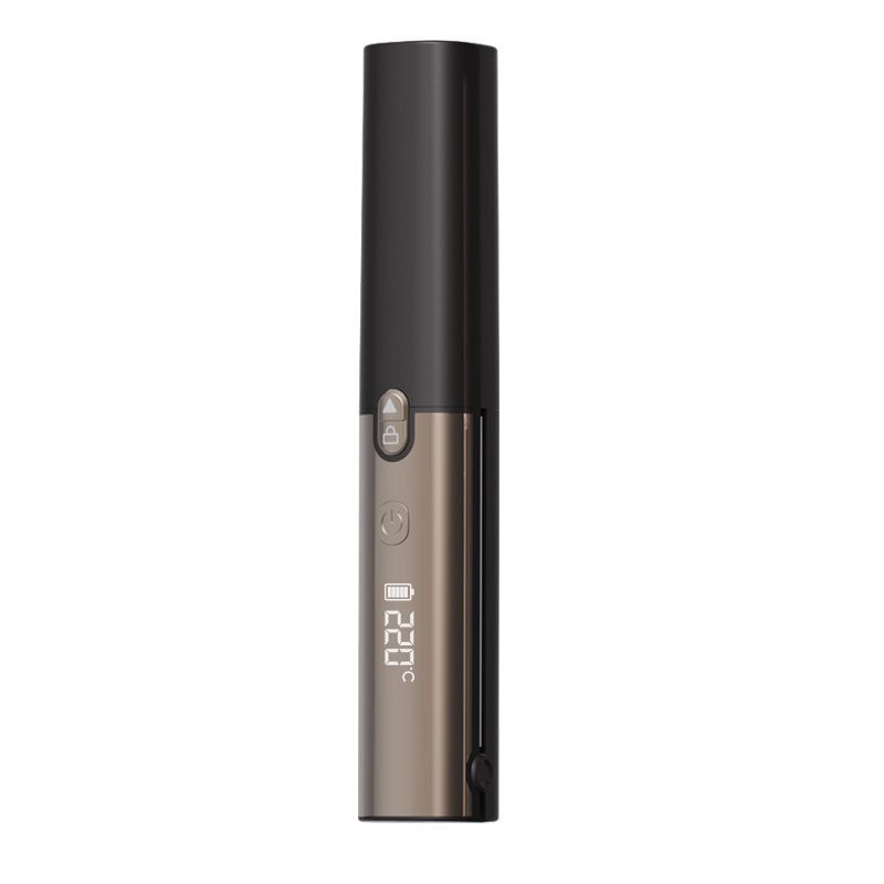 Brown Portable Cordless Hair Straightener Brush Rechargeable Mini Hair Styling Comb, USB-C Fast Charging, 4 Temperature Settings 140-220°C, Anti-Scald Design, Travel Hair Straightener for Home & On-the-Go Styling