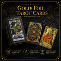 Gold Foil Tarot Cards Gilded Hexagram Paper Box Edition Waterproof PVC Plastic 78 Card Tarot Deck, Classic Divination Oracle Cards, Durable Shuffle Friendly Mystic Reading Gift for Beginners and Collectors