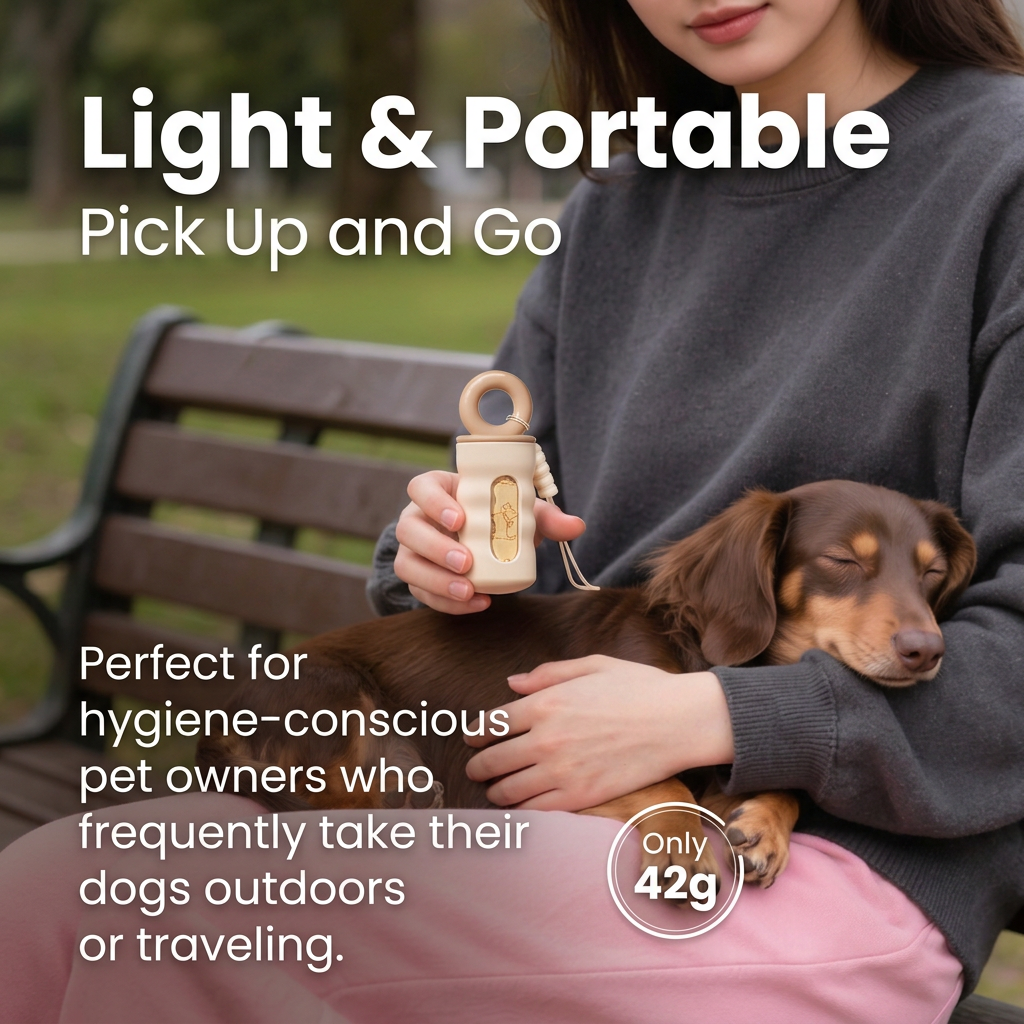 Purple Pet Poop Bag Dispenser with 4 Waste Bag Rolls Portable Dog Waste Bag Holder Clip-On Leash Dispenser Twist Lock Refillable Pet Waste Bag Carrier for Dog Walking Travel Outdoor Accessories