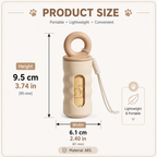 Purple Pet Poop Bag Dispenser with 4 Waste Bag Rolls Portable Dog Waste Bag Holder Clip-On Leash Dispenser Twist Lock Refillable Pet Waste Bag Carrier for Dog Walking Travel Outdoor Accessories