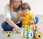 Large Bowling Set 6 Pins 2 Balls Indoor Outdoor Family Party Game Oversized Soft Bowling Toy Set for Fun Activities Sports Practice and Gift