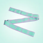 Green and purple 8 Grid Yoga Stretching Strap and 90LB Resistance Band Set for Pilates Workout Adjustable Stretch Band with Numbered Positions Glute Training Exercise Band Fitness Equipment for Yoga Dance Flexibility Training